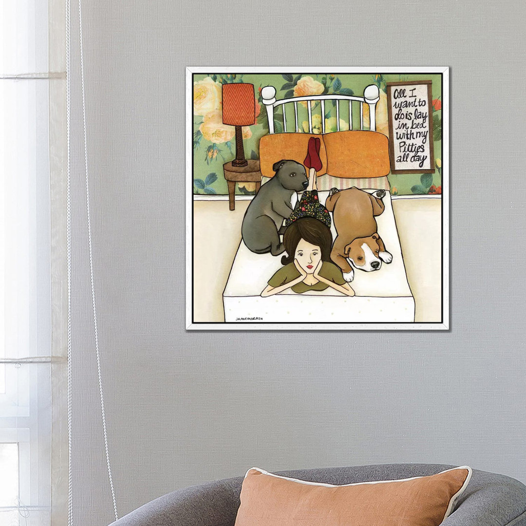 Pitties All Day by Jamie Morath - Print on Canvas