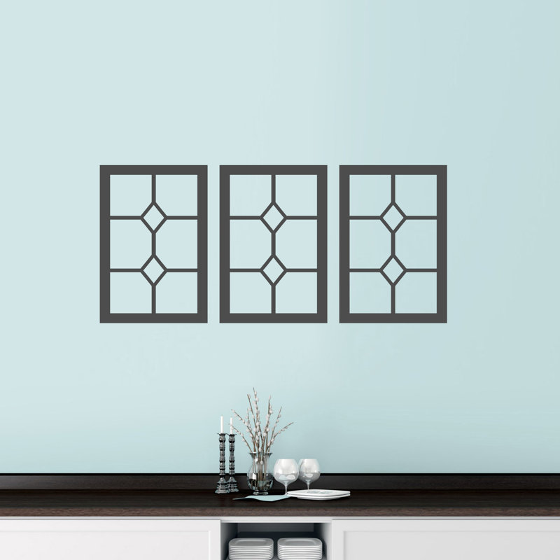 Décalcomanie murale panneaux de fenêtre diamond Appleby, Gris foncé