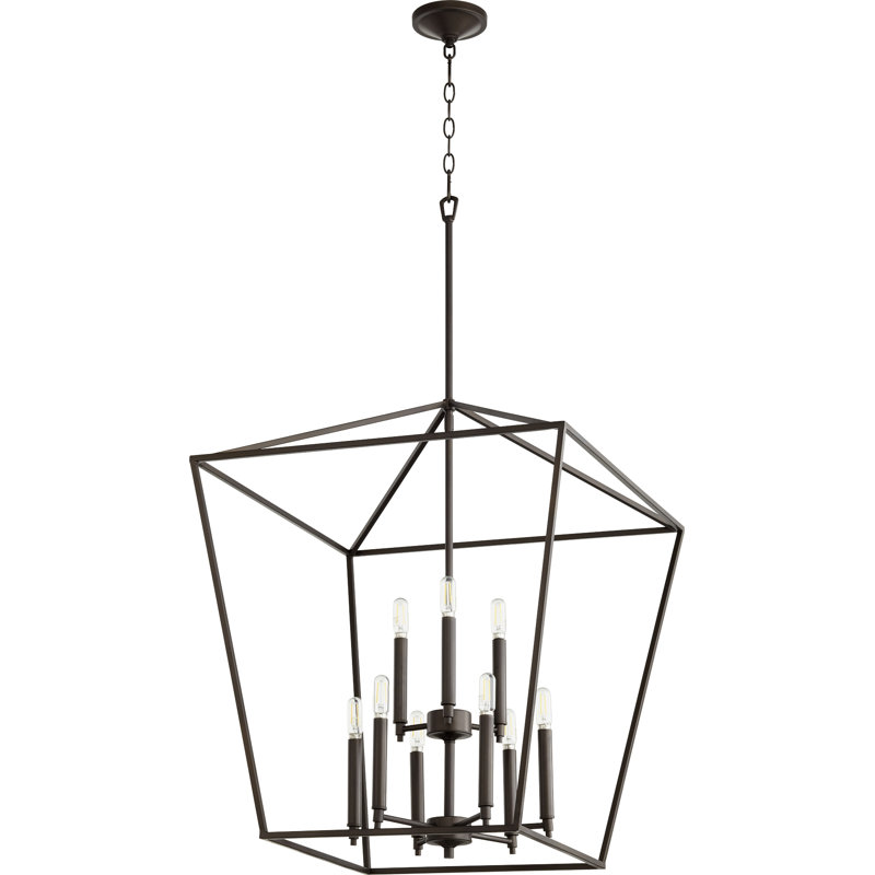 Arletta 9 - Light Dimmable Lantern Chandelier, Oiled Bronze