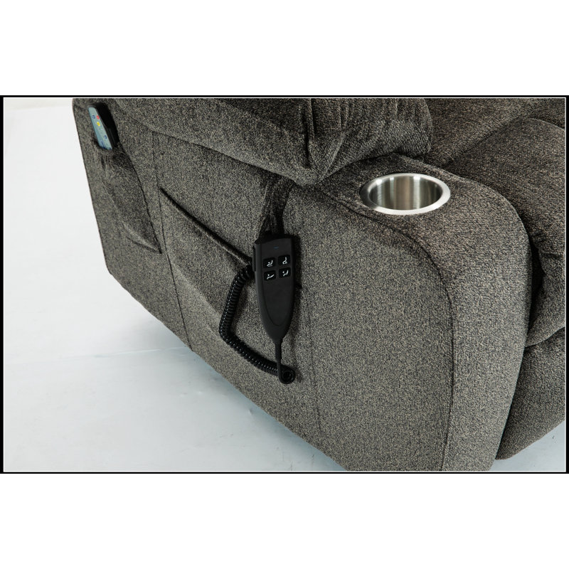 Oversized Lift Chair For Big And Tall With High-Density Foam, Heat, Massage, Pockets, And Cup Holders, OKIN Motor, Dark Brown