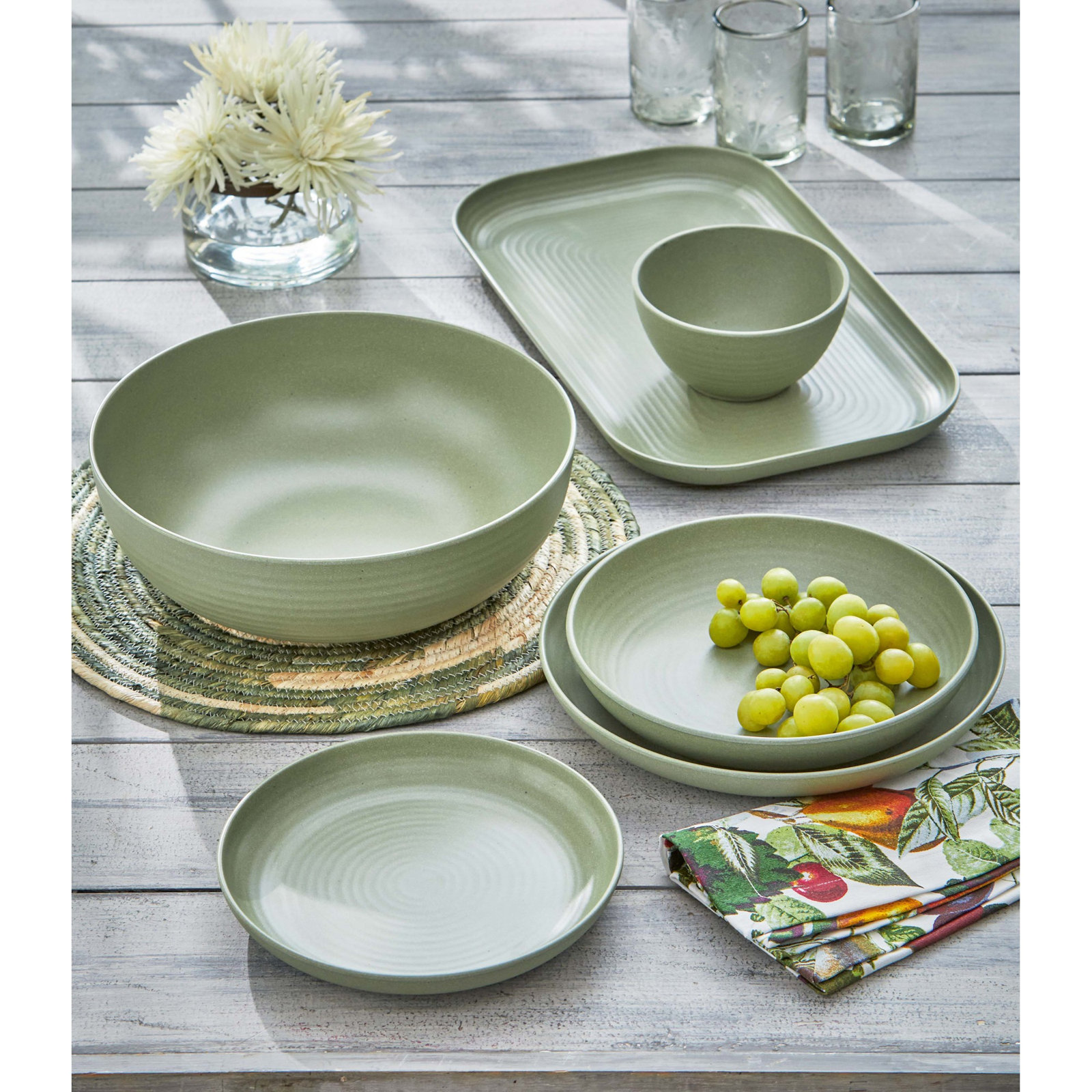 Brooklyn Melamine Blate, Sage