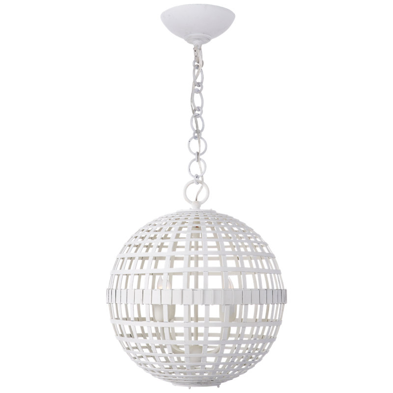 AERIN Mill Small Globe Lantern, Plaster White
