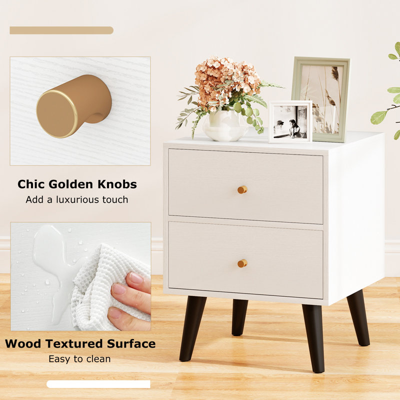 39cm W Manufactured Wood Bedside Table