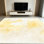 Tapis de marbré jaune crème crème 1pc pour le salon, doux et confortable, convient à toutes les saisons, facile à entretenir, tapis d'intérieur lavable à la machine, sous la table de ferme convenant à la table à manger, à la chambre à coucher, au vestibule, à la cuisine,