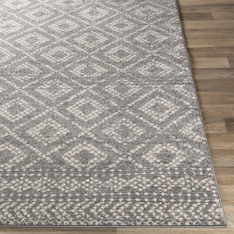 Tapis taupe patiné d'inspiration mondiale Wysocki, Rectangle 5 pi 3 po x 7 pi 3 po