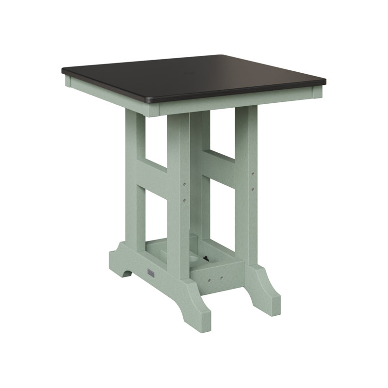 Table de bar carrée 28 po Berlin Gardens Garden Classic, Écume de mer, écume de mer, H 39,5 po x l 28 po x P 28 po