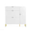 Armoire de rangement à chaussures en MDF avec tiroirs et tablettes rabattables (blanc)-553129971