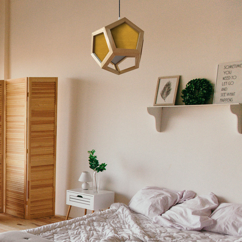 Belfiore 1 - Light Oil Geometric Pendant, Oak/Yellow