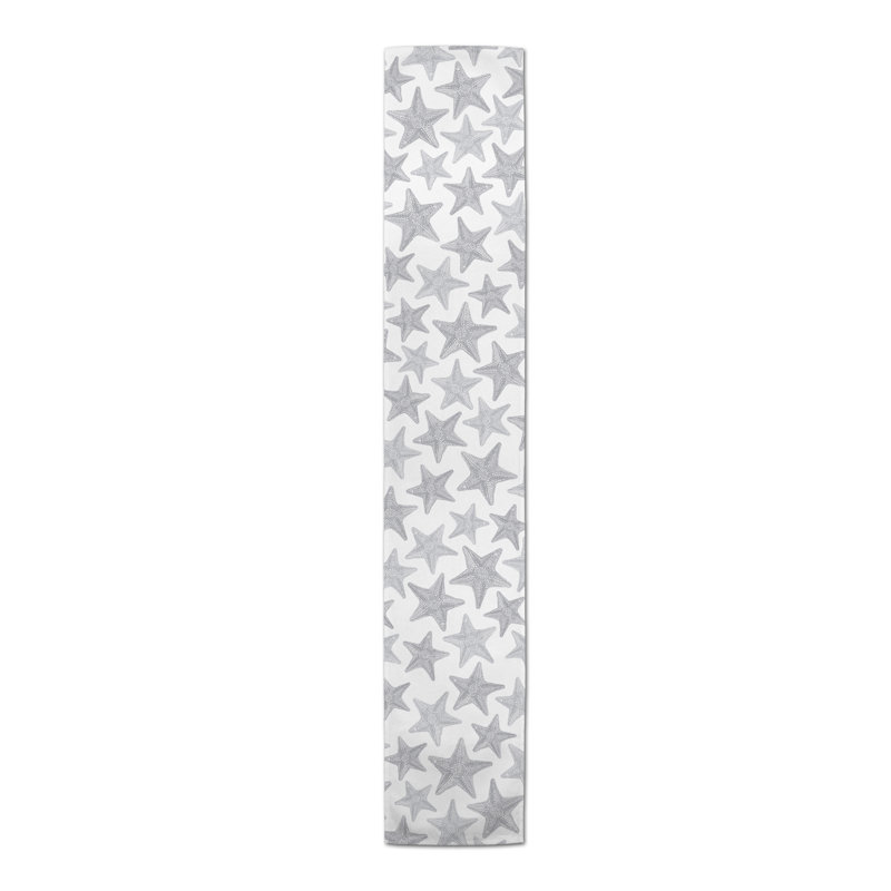 Chemin de table d’étoile de mer esquissé Cloutier, Gris, L 72 po x l 16 po