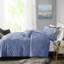 Édredon en velours simple / simple TG - Pervenche bleue écrasée avec bourre, édredon, 2 taies décoratives, 1 coussin décoratif, literie confortable lavable à la machine dans une taie décorative diamant-121054719-121054720