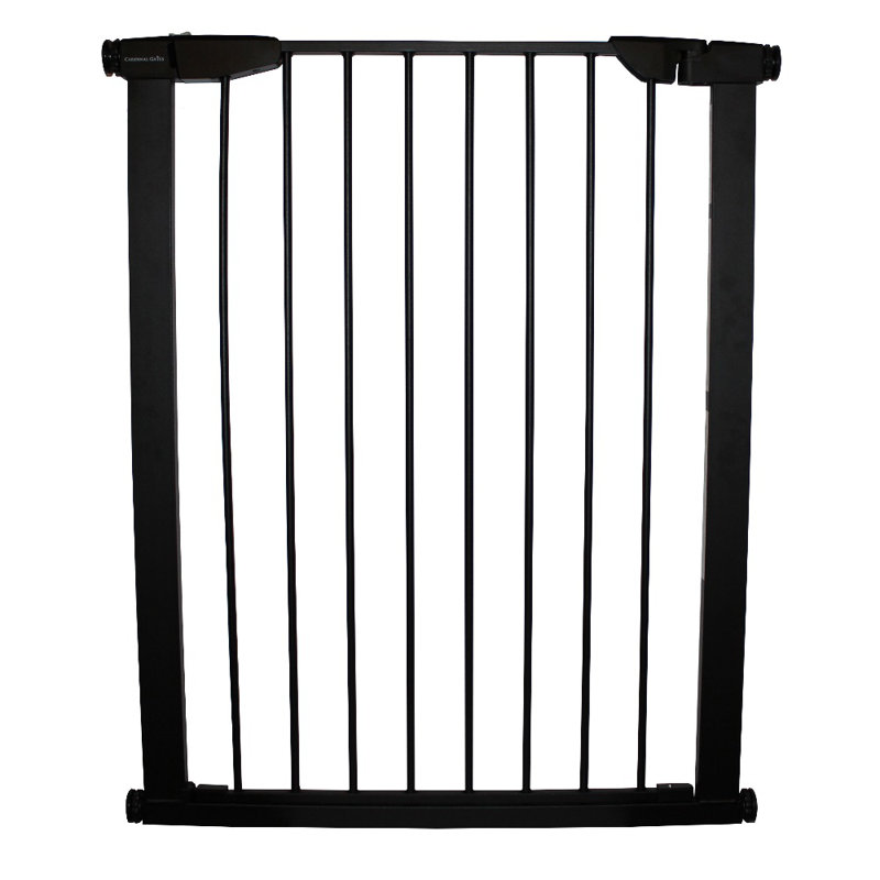Extra Tall Black Steel Pressure Mounted Pet Gate