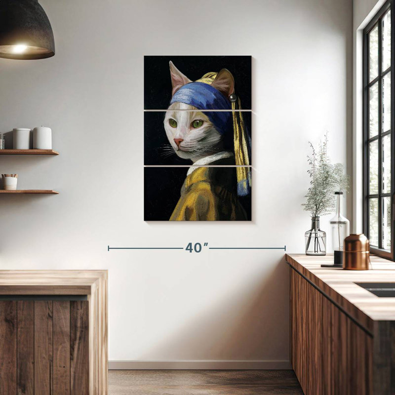 Chat de ketti avec une perle, H 38 po x l 24 po