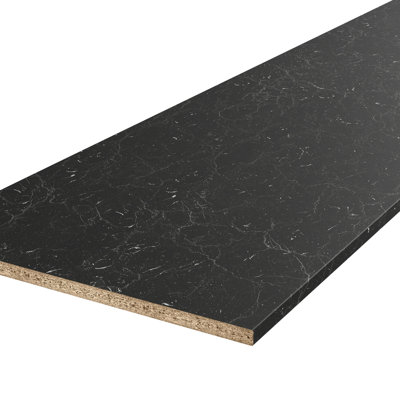60 in. x 30 in. Black Marble Laminate Top