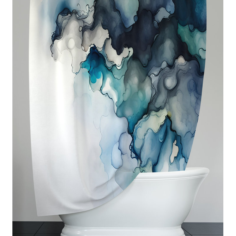 Rideau de douche abstrait Hariom, L 70 po x L 83 po