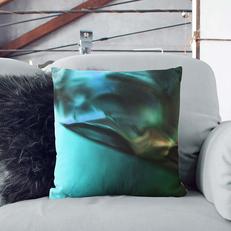 Endless Days in Abstract Cushion with Filling, 40cm H x 40cm W x 15cm D, White