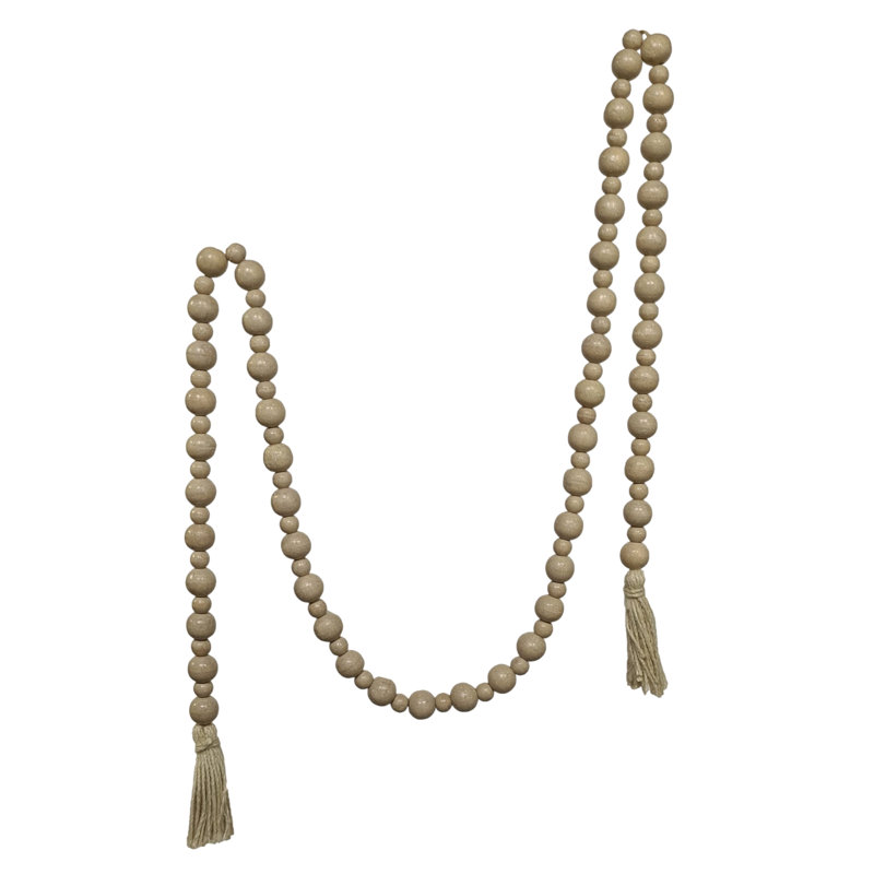 Guirlande Boho Bead, White Wash