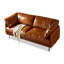 Orange Faux Leather Standard Sofa cushion Loveseat