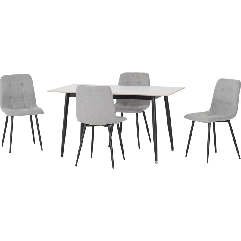 Deitrick Dining Set (4 - Seater Set), Light Grey