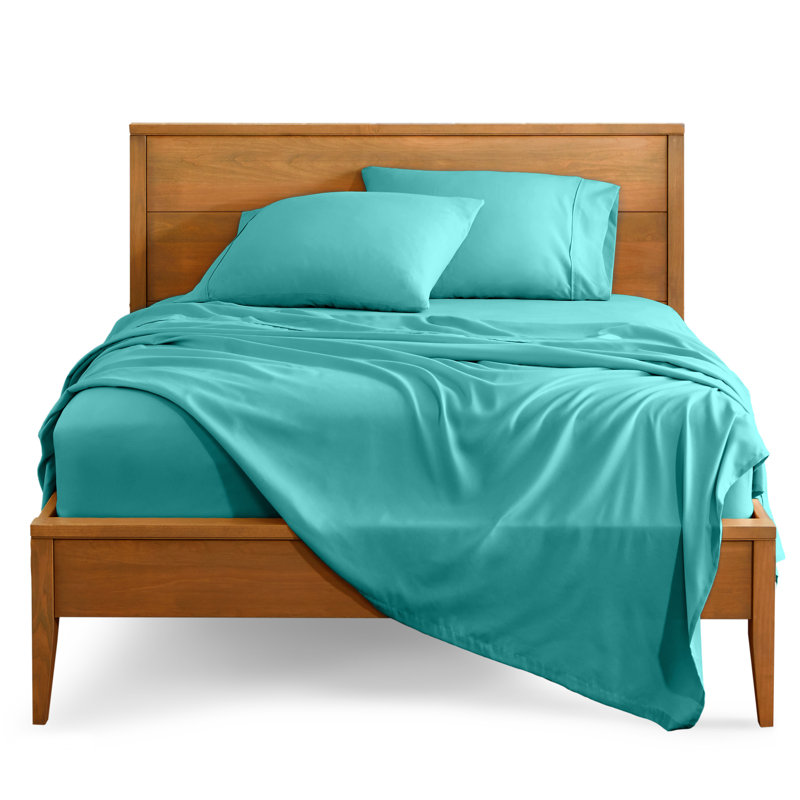 Ensemble de draps en microfibre Bare Home, Ensemble de draps pour très grand lit divisé ave, Turquoise