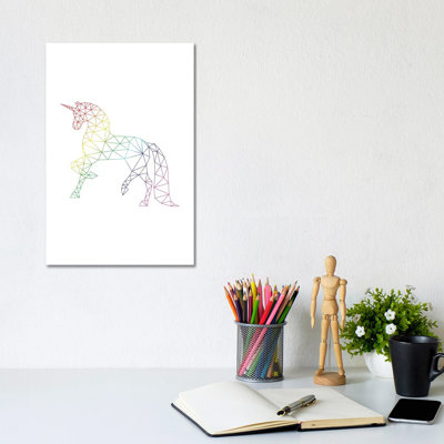 Rainbow Unicorn by Nouveau Prints - Wrapped Canvas Gallery-Wrapped Canvas Giclée