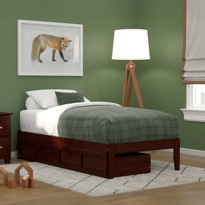 Aayanna Panel Storage Bed, Walnut, Twin