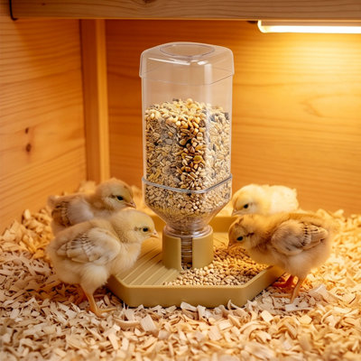 Automatic Chicken Water Dispenser Multi-Purpose Poultry Waterer Feeder Spill Proof, Gold