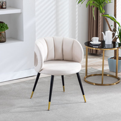 Fauteuil demi-tonneau en velours 22,04 po Taniece