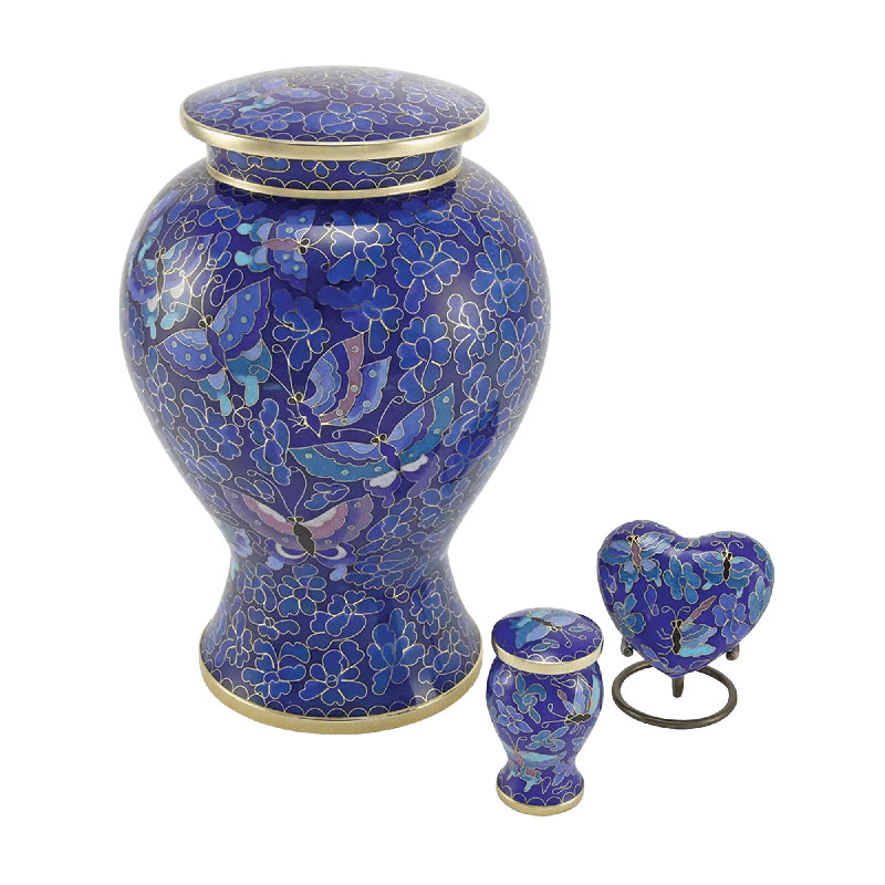 Etienne Butterfly Large Adult Urn, Dark Blue