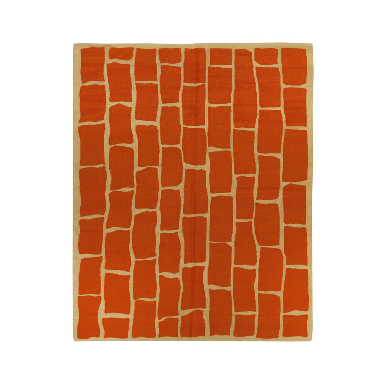 Oidipous Orange Flatweave Wool Area Rug