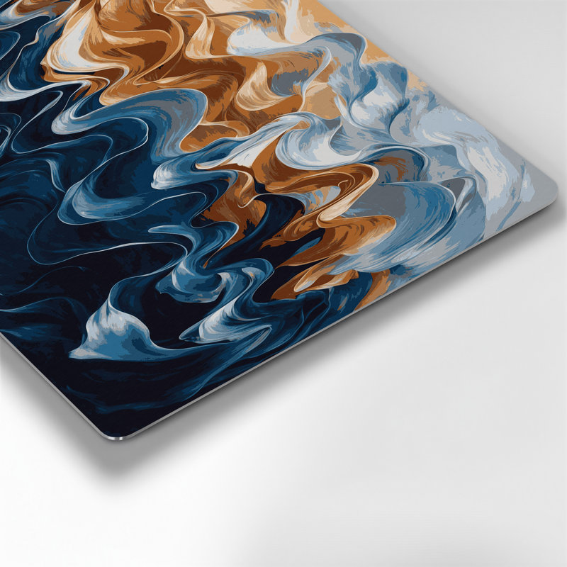 «Lyrical Abstraction 59», art mural en métal bleu, H 11 po x l 14 po
