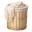  Ensemble de 2 paniers à linge ronds en osier avec couvercle, poignées latérales et doublures amovibles en tissu, paniers de rangement décoratifs naturels pour serviettes, couvertures et rangement