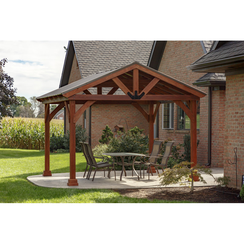 Westmont 12 Ft. W x 12 Ft. Wood Pavilion, Canyon Brown