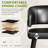 Mid-Century Modern Dining Chairs, Faux Leather Upholstered with Arms, Water-Resistant and Metal Legs-124571352-124571353
