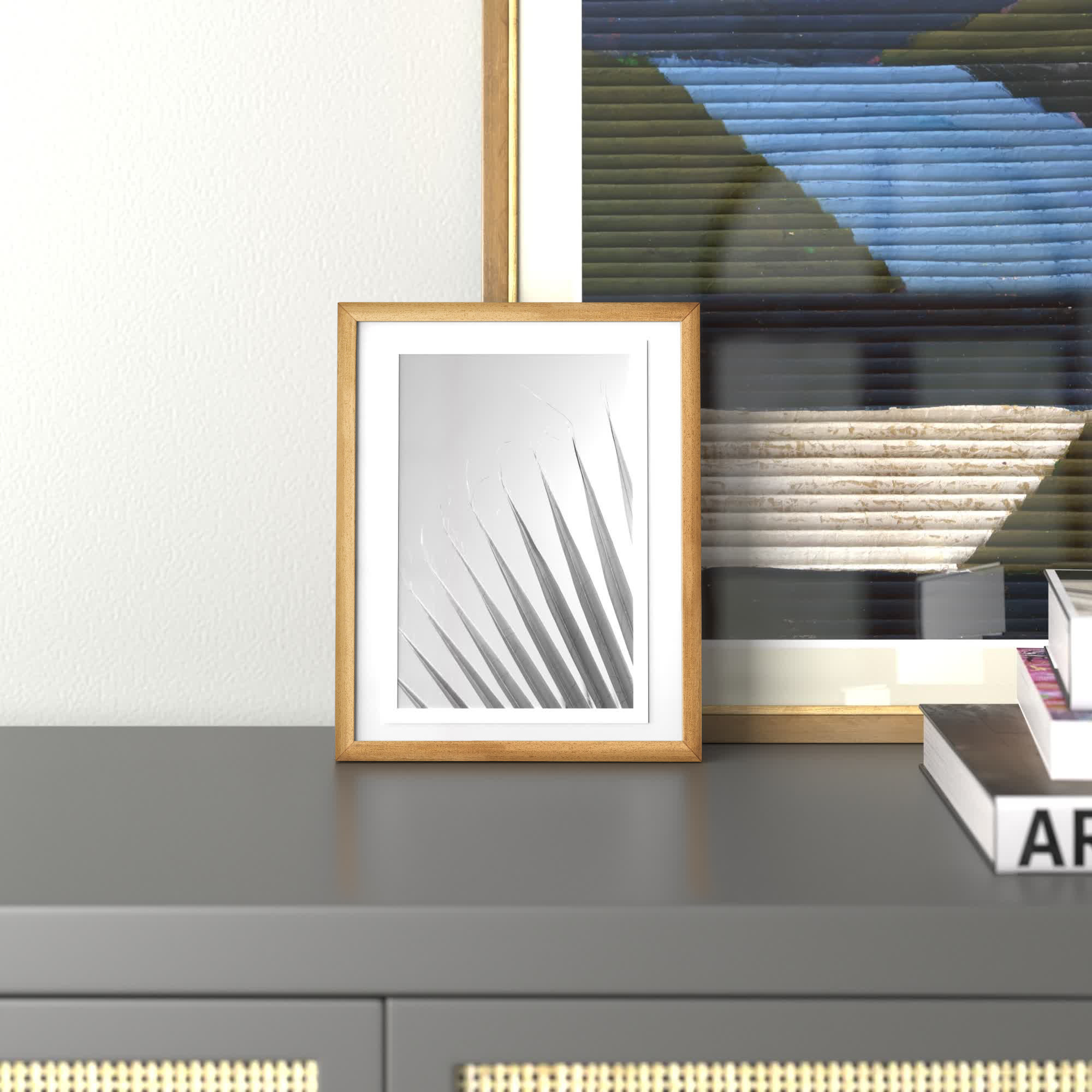 Mabe Wood Beveled Picture Frame with Mat, Natural, 4" x 6"