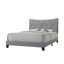 Grand lit en tissu gris Tradilla