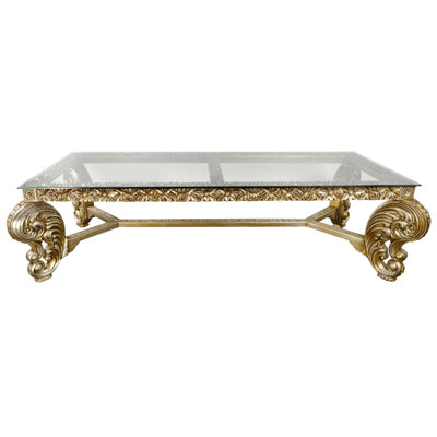 Glass Top Solid Wood Base Dining Table