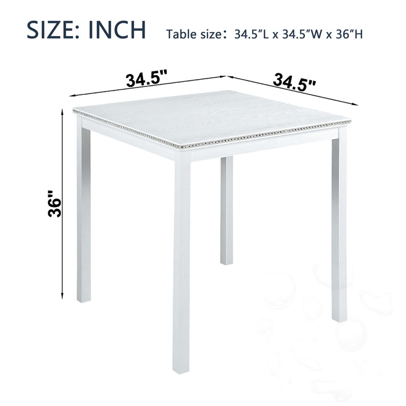 Table carrée pour 4 personnes, Blanc