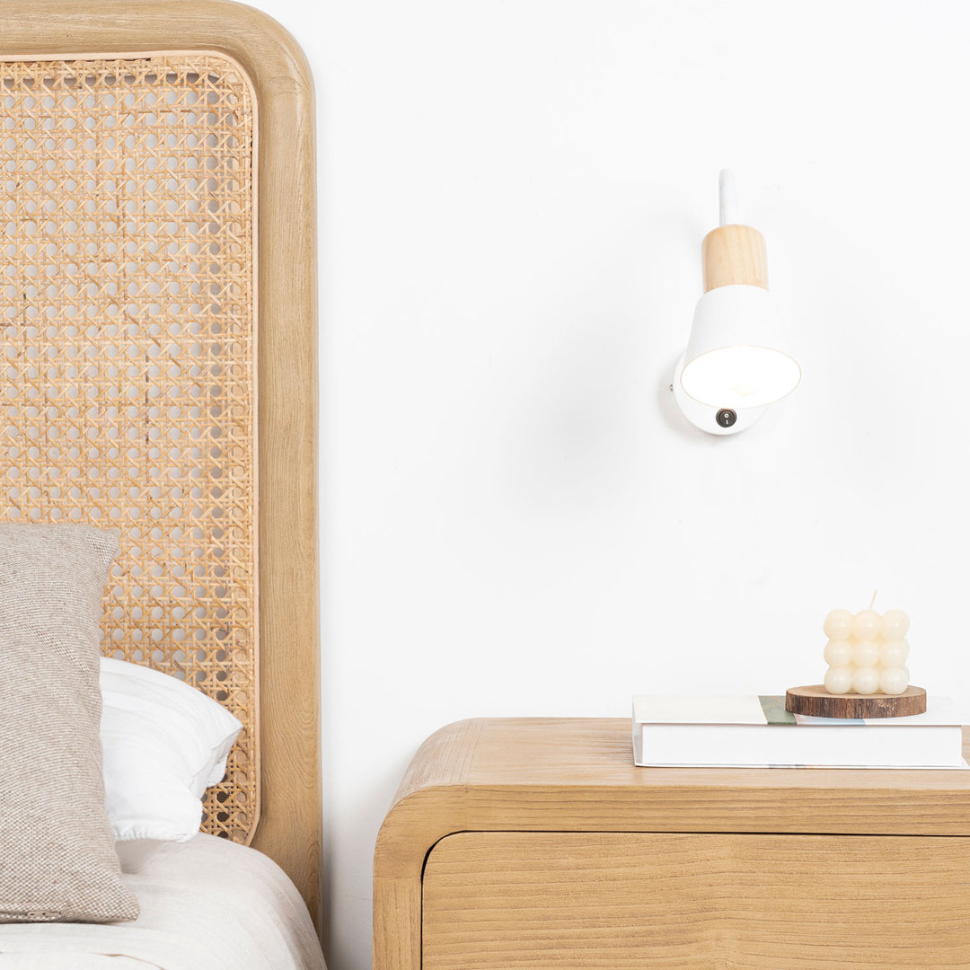 Burkhart 1 - Light Plug-in White/Brown Wall Spotlight