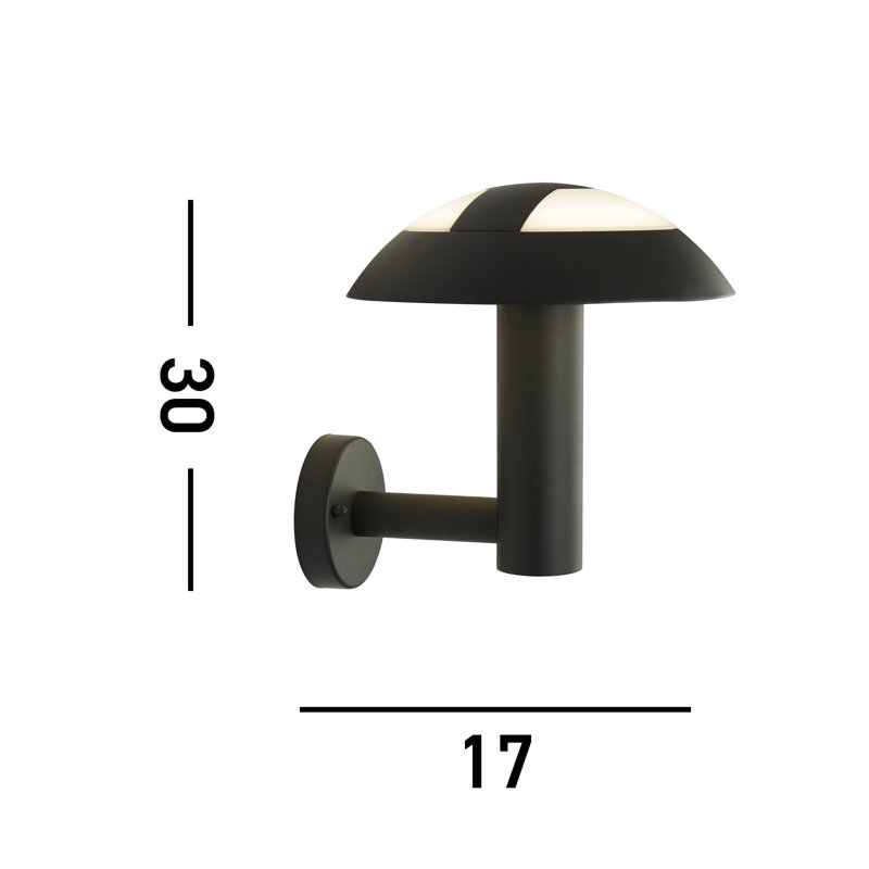 Swarthmoore Grey 30cm H Integrated LED Outdoor Armed Sconce