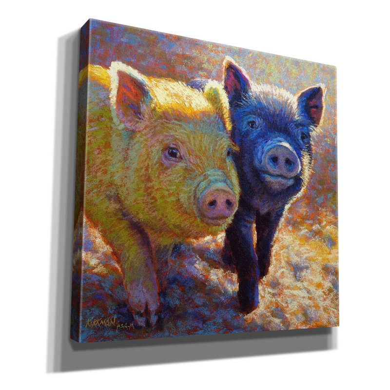 «Piggy Pals» par Rita Kirkman, H 12 po x l 12 po x P 0,75 po