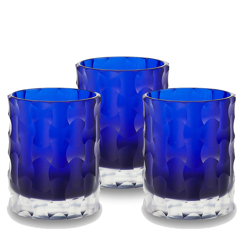 4'' H Glass Tabletop Votive Holder, Blue