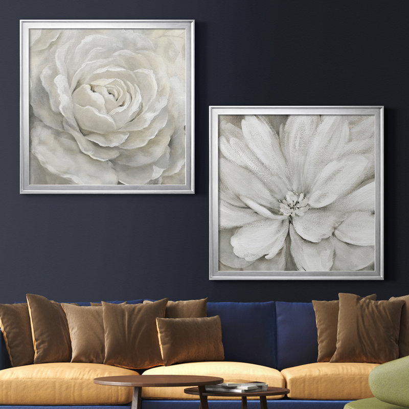Petal Perfect - ensemble de 2 reproductions d'art, H 34,5 po x l 69 po, Toile avec cadre photo sans passe-partout