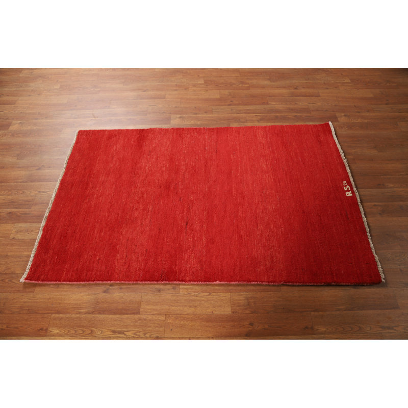 Tapis oriental moderne Gabbeh rouge 3 x 5