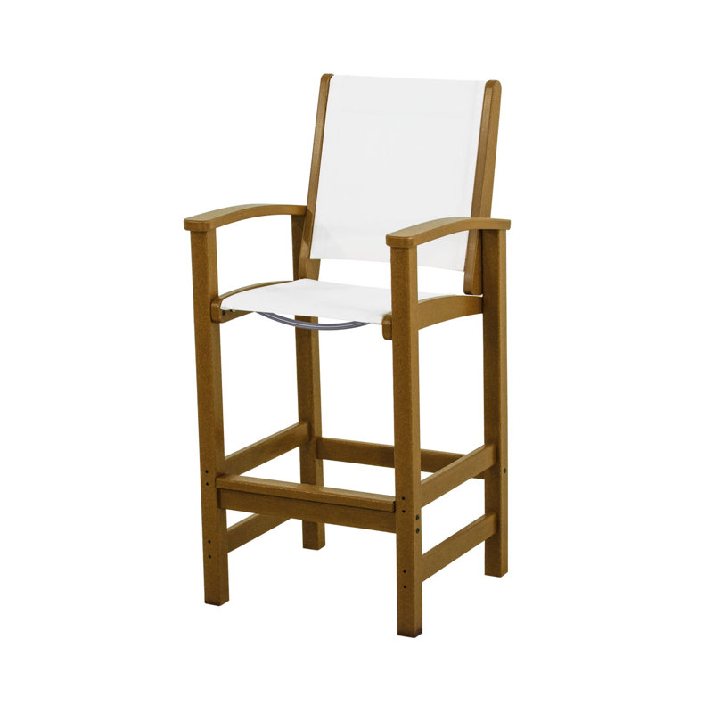 Chaise de bar POLYWOOD Coastal, Blanc / sarcelle