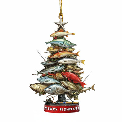 Happy Fishing Christmas Tree Ornament