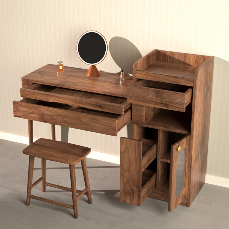 Commode rétractable multifonctionnelle, Noyer