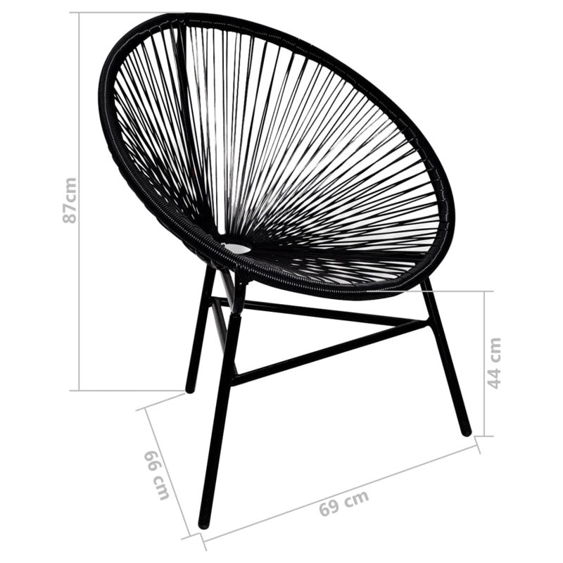 Donella Wicker Outdoor Lounge Chair, Black