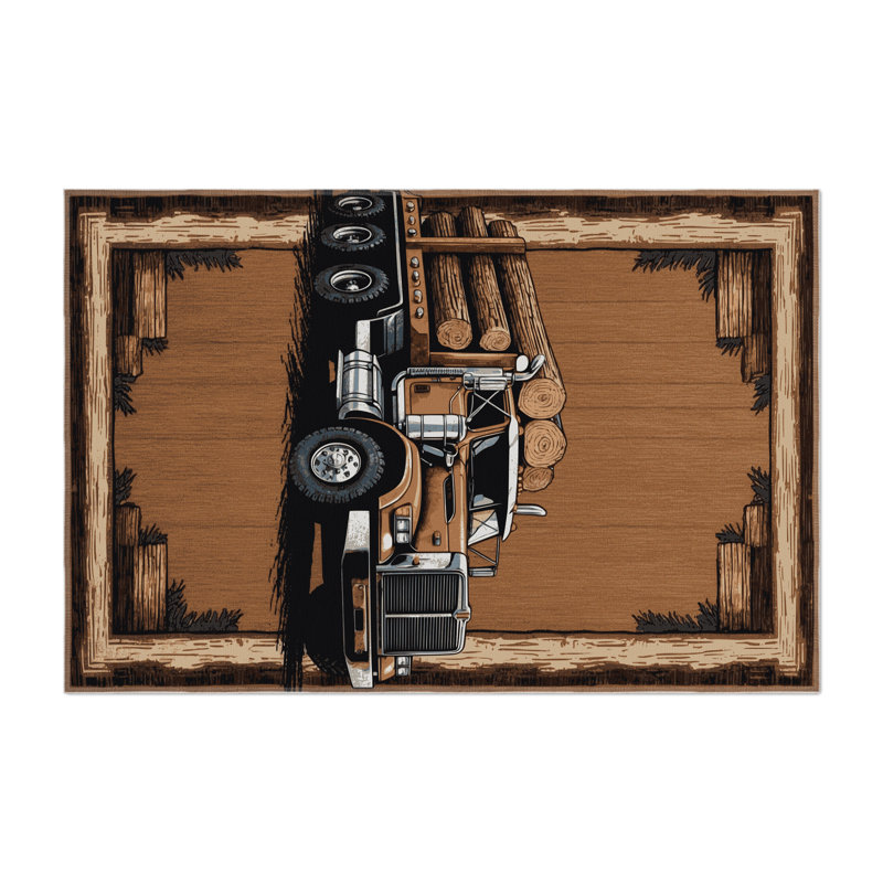 Tapis intérieur et extérieur brun Transport, Rectangulaire 3 pi x 5 pi