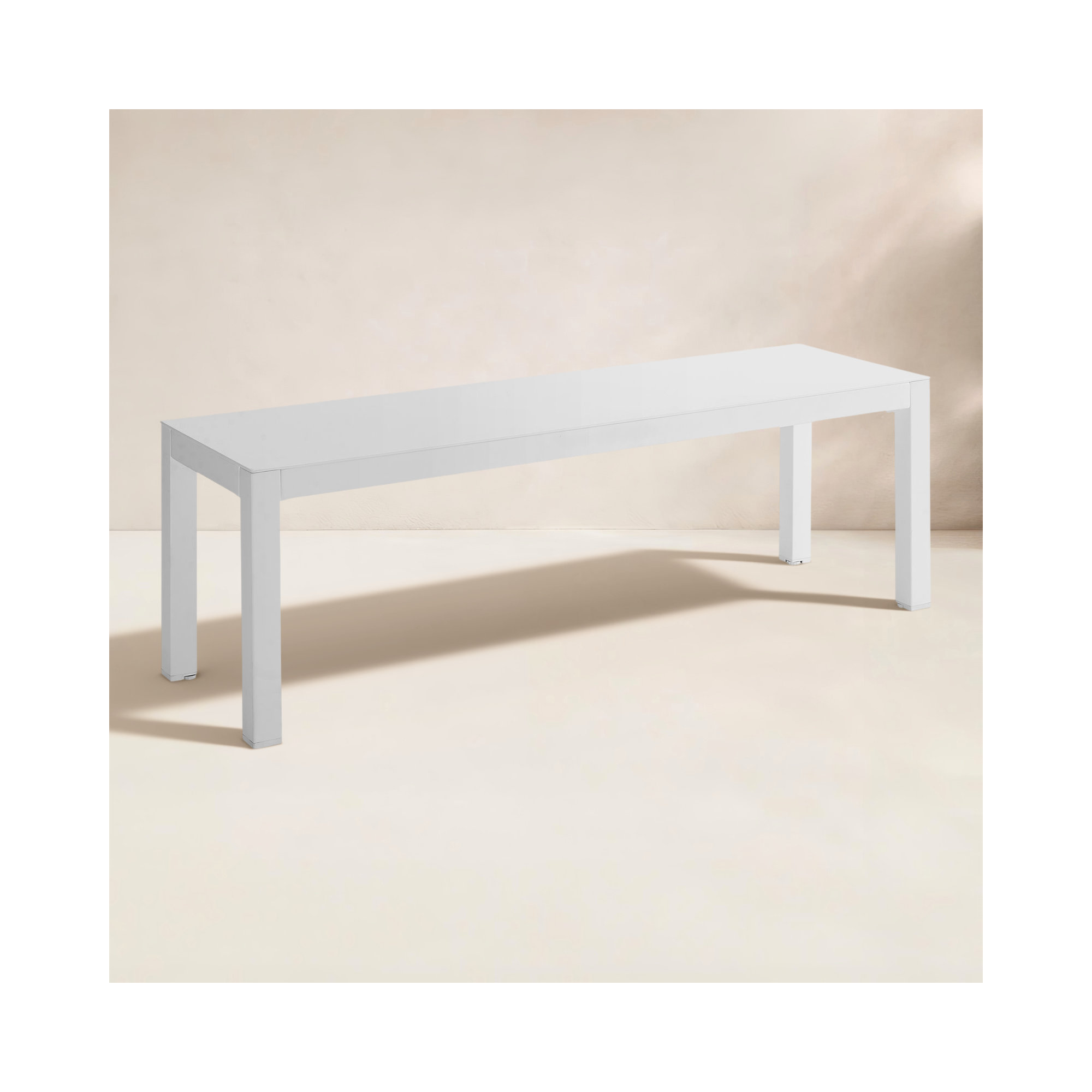 Armando Aluminum Dining Bench, White
