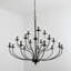 Lustre de style bougie noir traditionnel / classique à intensité variable de 43,3 po de largeur à 43 lumières Aviona pour le salon ou la salle à manger-1033495579